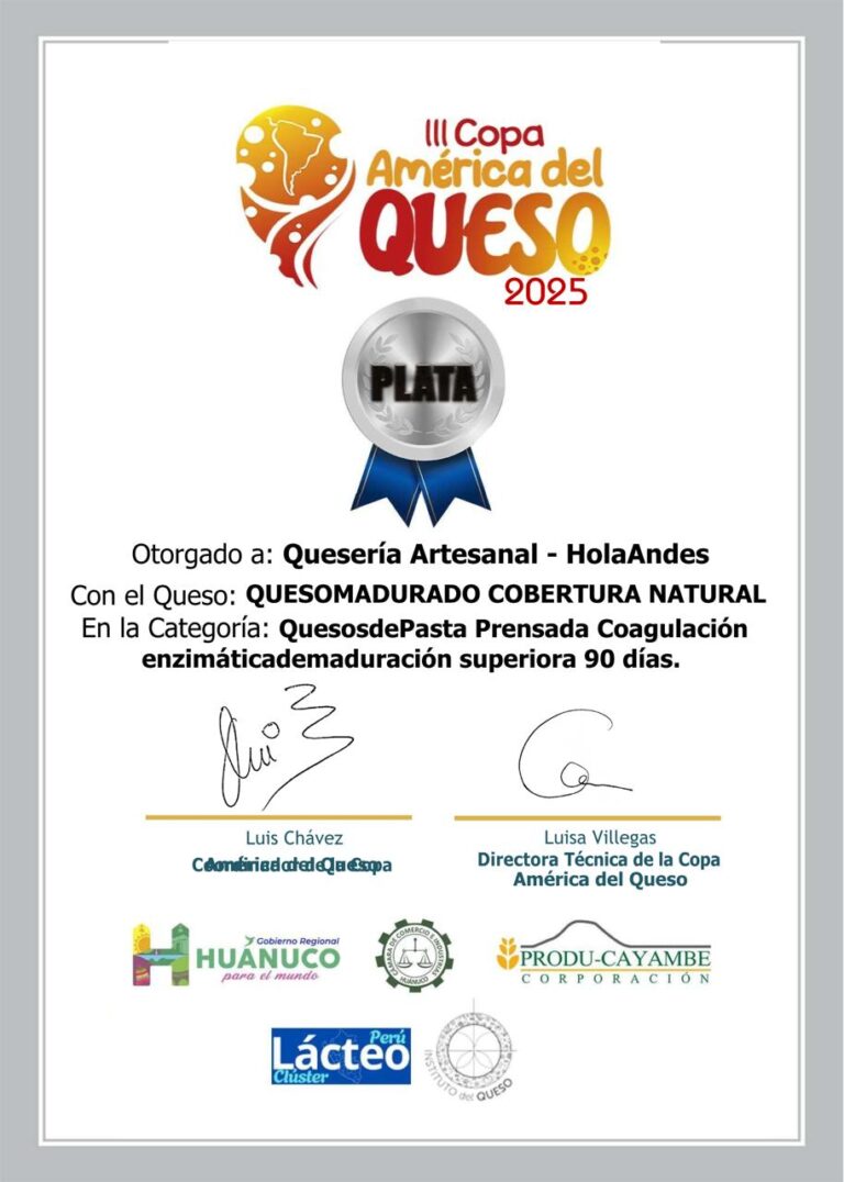 Lee más sobre el artículo HolaAndes gana dos medallas en La Copa América de quesos en Perú